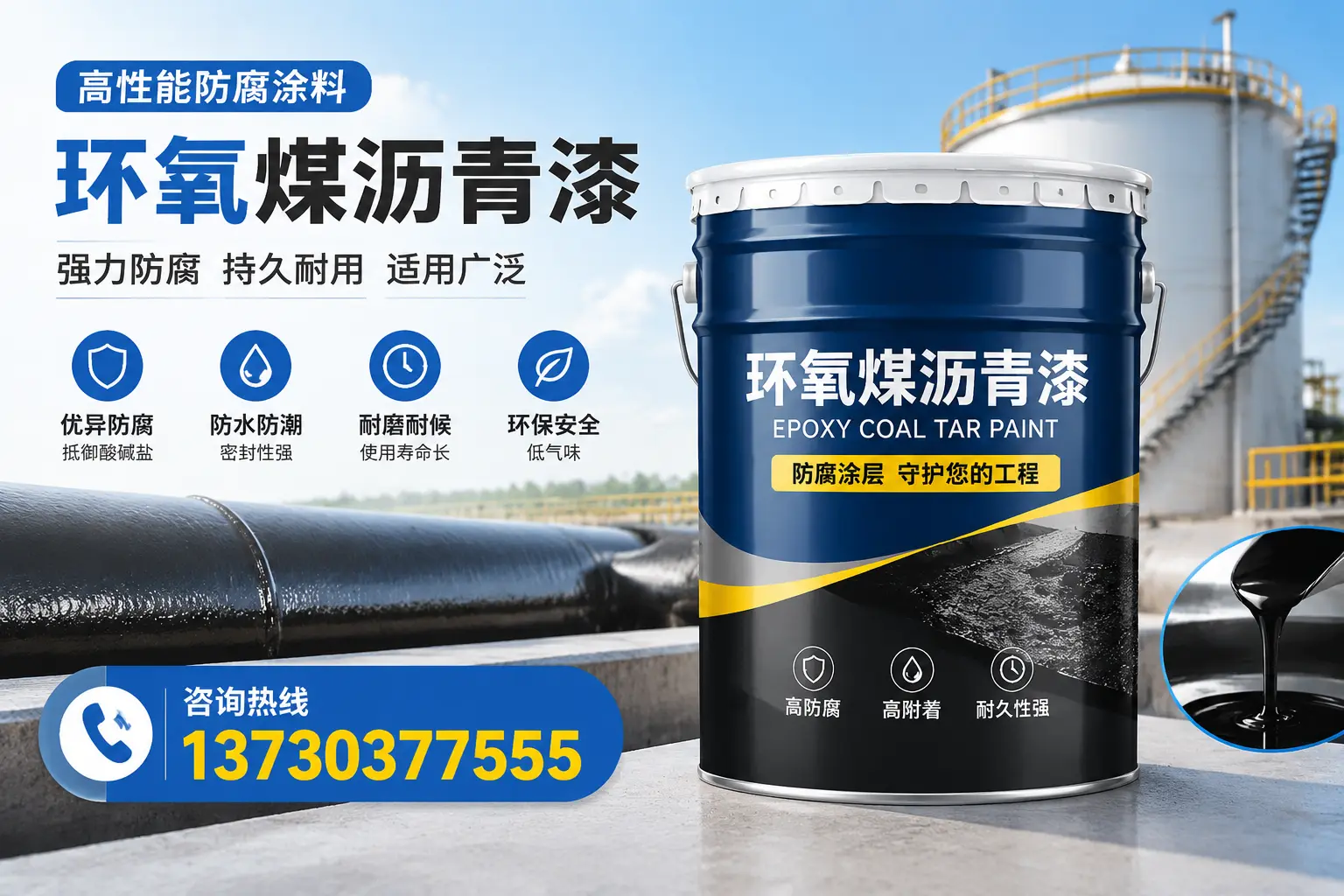 环氧煤沥青漆的耐久性分析,适合呼伦贝尔的使用场景